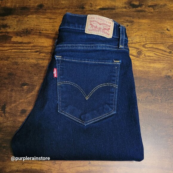 Levi's Jeans 27 Shaping 312 Slim Mid Rise Tummy Control Dark Wash Stretch Denim - Picture 3 of 13